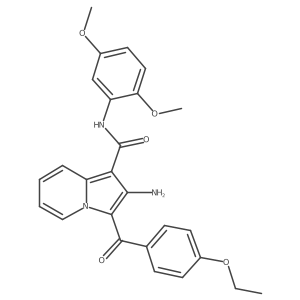 2-amino-N-(2,5-dimethoxyphenyl)-3-(4-ethoxybenzoyl)indolizine-1-carboxamide结构式