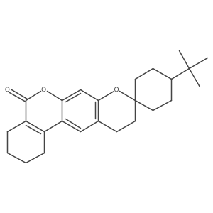 4'-tert-butyl-1,2,3,4,10,11-hexahydro-5H-spiro[benzo[c]pyrano[3,2-g]chromene-9,1'-cyclohexan]-5-one结构式