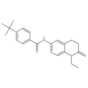 N-(1-ethyl-2-oxo-1,2,3,4-tetrahydroquinolin-6-yl)-4-(trifluoromethyl)benzamide结构式