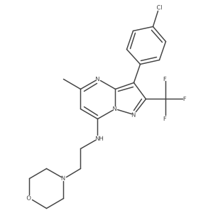 3-(4-chlorophenyl)-5-methyl-N-[2-(morpholin-4-yl)ethyl]-2-(trifluoromethyl)pyrazolo[1,5-a]pyrimidin-7-amine结构式