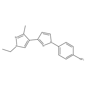 4-(1'-ethyl-3'-methyl-1H,1'H-3,4'-bipyrazol-1-yl)aniline Structure