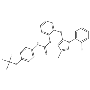 Urea, N-(2-((1-(2-chlorophenyl)-3-methyl-1H-pyrazol-5-yl)oxy)phenyl)-N'-(4-(trifluoromethoxy)phenyl)- Structure