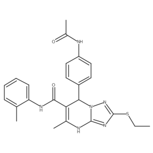 7-[4-(acetylamino)phenyl]-2-(ethylthio)-5-methyl-N-(2-methylphenyl)-4,7-dihydro[1,2,4]triazolo[1,5-a]pyrimidine-6-carboxamide Structure
