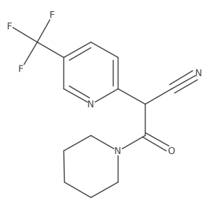 3-Oxo-3-(piperidin-1-yl)-2-[5-(trifluoromethyl)pyridin-2-yl]propanenitrile结构式