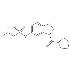 N-(1-cyclopentanecarbonyl-2,3-dihydro-1H-indol-6-yl)-2-methylpropane-1-sulfonamide Structure