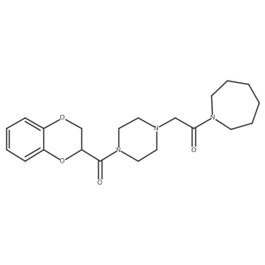 2-[4-[(2,3-Dihydro-1,4-benzodioxin-2-yl)carbonyl]-1-piperazinyl]-1-(hexahydro-1H-azepin-1-yl)ethanone Structure