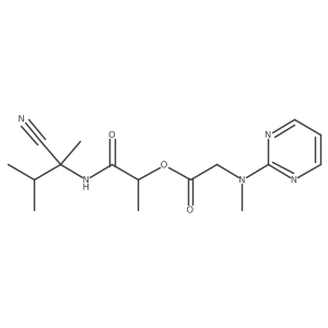 1-[(1-Cyano-1,2-dimethylpropyl)carbamoyl]ethyl 2-[methyl(pyrimidin-2-yl)amino]acetate结构式