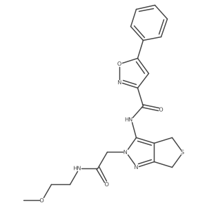 N-(2-(2-((2-methoxyethyl)amino)-2-oxoethyl)-4,6-dihydro-2H-thieno[3,4-c]pyrazol-3-yl)-5-phenylisoxazole-3-carboxamide Structure