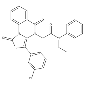 2-(3-(3-chlorophenyl)-5-oxo-1-thioxo-1H-thiazolo[3,4-a]quinazolin-4(5H)-yl)-N-ethyl-N-phenylacetamide Structure
