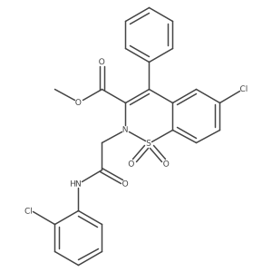 methyl 6-chloro-2-{2-[(2-chlorophenyl)amino]-2-oxoethyl}-4-phenyl-2H-1,2-benzothiazine-3-carboxylate 1,1-dioxide Structure