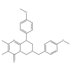 1-(4-Methoxyphenyl)-3-[(4-methoxyphenyl)methyl]-7,8-dimethyl-2,4-dihydropyrimido[1,2-a][1,3,5]triazin-6-one结构式