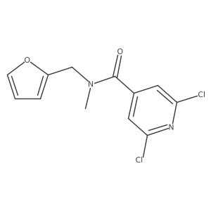 2,6-dichloro-N-(furan-2-ylmethyl)-N-methylpyridine-4-carboxamide结构式