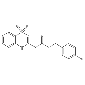 N-(4-chlorobenzyl)-2-(1,1-dioxido-2H-1,2,4-benzothiadiazin-3-yl)acetamide结构式