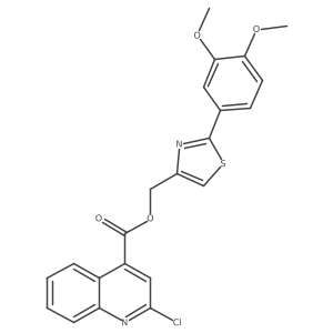 [2-(3,4-Dimethoxyphenyl)-1,3-thiazol-4-yl]methyl 2-chloroquinoline-4-carboxylate结构式