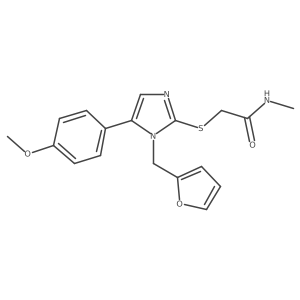 2-((1-(furan-2-ylmethyl)-5-(4-methoxyphenyl)-1H-imidazol-2-yl)thio)-N-methylacetamide结构式