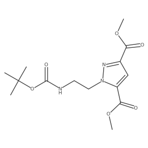 3,5-Dimethyl 1-[2-[[(1,1-dimethylethoxy)carbonyl]amino]ethyl]-1H-pyrazole-3,5-dicarboxylate Structure