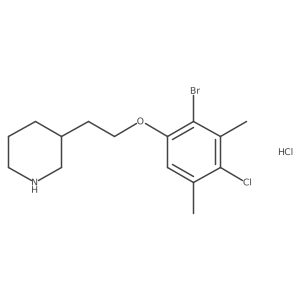 3-[2-(2-Bromo-4-chloro-3,5-dimethylphenoxy)ethyl]-piperidine hydrochloride Structure