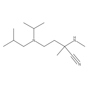 2-Methyl-2-(methylamino)-4-[(1-methylethyl)(2-methylpropyl)amino]butanenitrile结构式