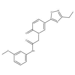 2-(5-(3-ethyl-1,2,4-oxadiazol-5-yl)-2-oxopyridin-1(2H)-yl)-N-(3-methoxyphenyl)acetamide结构式