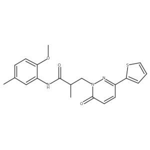N-(2-methoxy-5-methylphenyl)-2-methyl-3-(6-oxo-3-(thiophen-2-yl)pyridazin-1(6H)-yl)propanamide结构式
