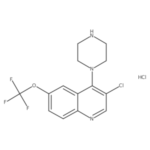 3-Chloro-4-(piperazin-1-yl)-6-(trifluoromethoxy)quinoline hydrochloride结构式