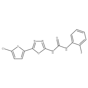 1-(5-(5-Chlorothiophen-2-yl)-1,3,4-oxadiazol-2-yl)-3-(2-fluorophenyl)urea结构式