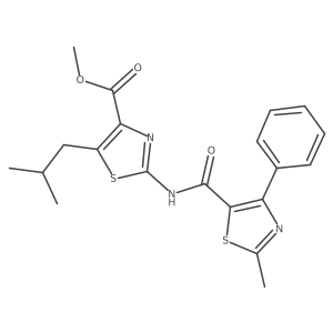 Methyl 2-{[(2-methyl-4-phenyl-1,3-thiazol-5-yl)carbonyl]amino}-5-(2-methylpropyl)-1,3-thiazole-4-carboxylate结构式