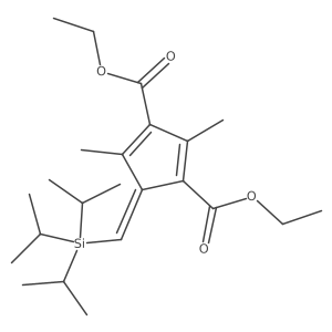 (Z)-Diethyl 2,4-dimethyl-5-((triisopropylsilyl)methylene)cyclopenta-1,3-diene-1,3-dicarboxylate结构式