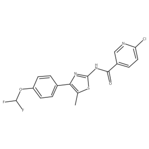 6-chloro-N-{4-[4-(difluoromethoxy)phenyl]-5-methyl-1,3-thiazol-2-yl}pyridine-3-carboxamide Structure
