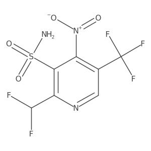 2-(Difluoromethyl)-4-nitro-5-(trifluoromethyl)pyridine-3-sulfonamide结构式