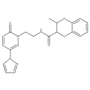 3-methyl-N-(2-(6-oxo-3-(1H-pyrazol-1-yl)pyridazin-1(6H)-yl)ethyl)-2,3-dihydrobenzo[b][1,4]dioxine-2-carboxamide结构式