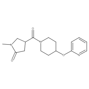 1-Methyl-4-(4-(pyridin-2-yloxy)piperidine-1-carbonyl)pyrrolidin-2-one Structure