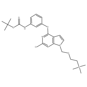 tert-butyl (3-((2-chloro-7-((2-(trimethylsilyl)ethoxy)methyl)-7H-pyrrolo[2,3-d]pyrimidin-4-yl)oxy)phenyl)carbamate结构式
