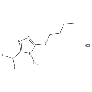 3-(Butylthio)-5-(difluoromethyl)-4H-1,2,4-triazol-4-amine hydrochloride结构式