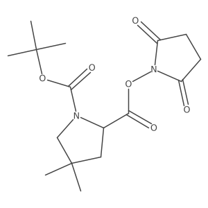 4,4-Dimethyl-pyrrolidine-1,2-dicarboxylic acid 1-tert-butyl ester 2-(2,5-dioxo-pyrrolidin-1-yl) ester结构式