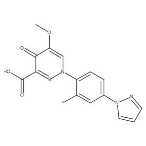 1-[2-fluoro-4-(1H-pyrazol-1-yl)phenyl]-5-methoxy-4-oxo-1,4-dihydropyridazine-3-carboxylic acid结构式