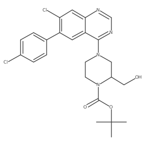 Tert-butyl 4-(7-chloro-6-(4-chlorophenyl)quinazolin-4-yl)-2-(hydroxymethyl)piperazine-1-carboxylate Structure