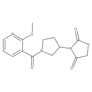 3-(1-(2-(Methylthio)nicotinoyl)pyrrolidin-3-yl)thiazolidine-2,4-dione Structure