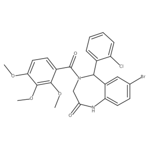 7-bromo-5-(2-chlorophenyl)-4-(2,3,4-trimethoxybenzoyl)-2,3,4,5-tetrahydro-1H-1,4-benzodiazepin-2-one Structure