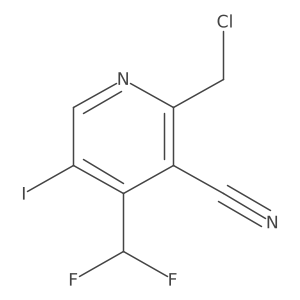 2-(Chloromethyl)-3-cyano-4-(difluoromethyl)-5-iodopyridine结构式