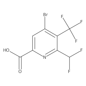 4-Bromo-6-(difluoromethyl)-5-(trifluoromethyl)picolinic acid结构式