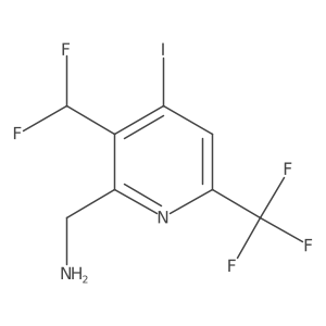 2-(Aminomethyl)-3-(difluoromethyl)-4-iodo-6-(trifluoromethyl)pyridine Structure