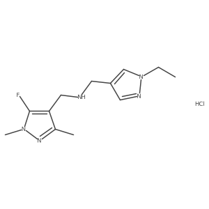 1-(1-ethyl-1H-pyrazol-4-yl)-N-[(5-fluoro-1,3-dimethyl-1H-pyrazol-4-yl)methyl]methanamine结构式