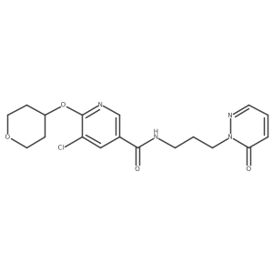 5-chloro-N-(3-(6-oxopyridazin-1(6H)-yl)propyl)-6-((tetrahydro-2H-pyran-4-yl)oxy)nicotinamide Structure