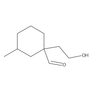 1-(2-Hydroxyethyl)-3-methylcyclohexane-1-carbaldehyde结构式