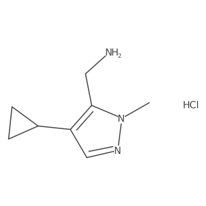 (4-cyclopropyl-1-methyl-1H-pyrazol-5-yl)methanamine hydrochloride Structure