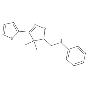 N-((4,4-Dimethyl-3-(thiophen-2-yl)-4,5-dihydroisoxazol-5-yl)methyl)aniline Structure