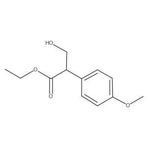 Ethyl 3-hydroxy-2-(4-methoxyphenyl)propionate结构式