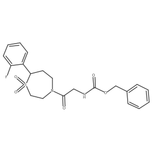 Benzyl (2-(7-(2-fluorophenyl)-1,1-dioxido-1,4-thiazepan-4-yl)-2-oxoethyl)carbamate结构式