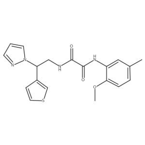 N1-(2-(1H-pyrazol-1-yl)-2-(thiophen-3-yl)ethyl)-N2-(2-methoxy-5-methylphenyl)oxalamide Structure